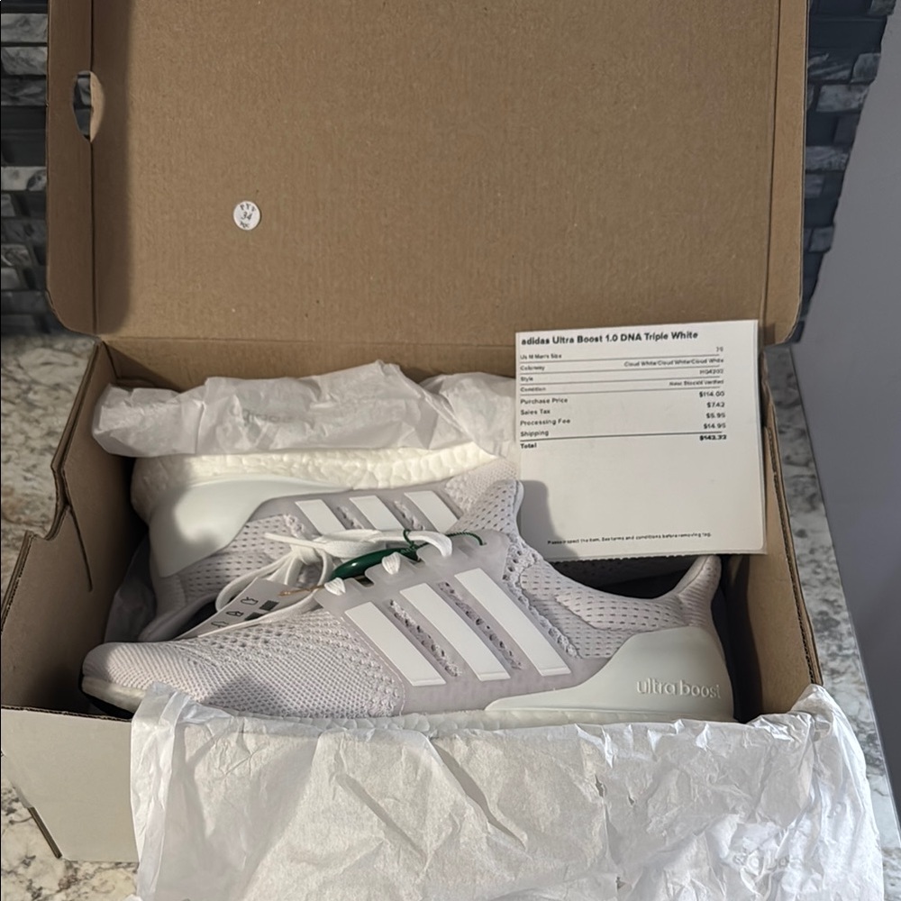 Adidas Ultra Boost 1.0 DNA Triple White Sneakers